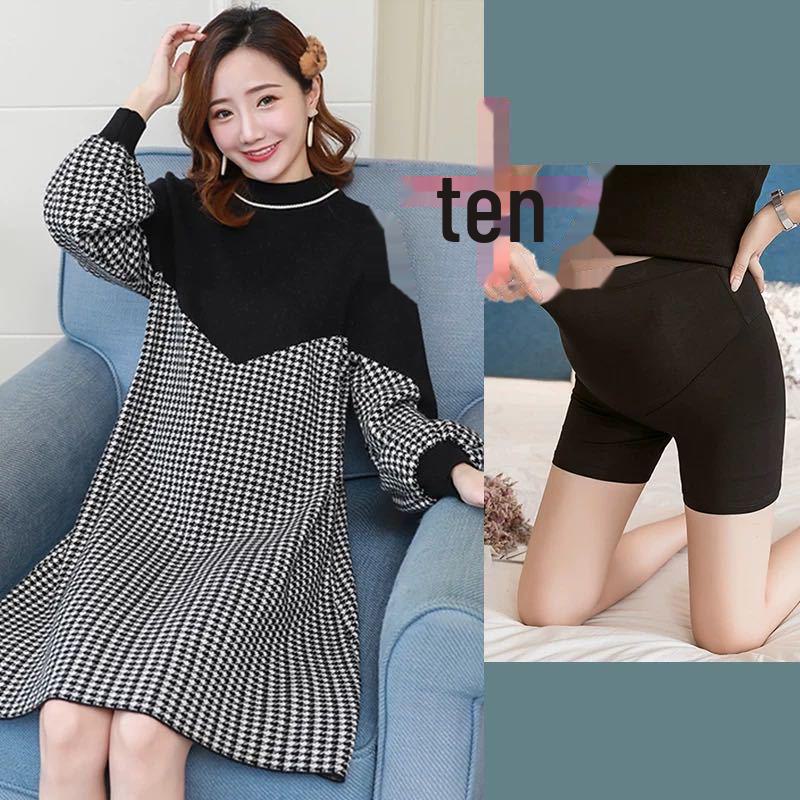 Весенний комплект из бархатной юбки и топа для беременных: Стильная, теплая, скрытая одежда для беременных на осень/зиму