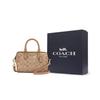 Coach Roan 17 Logo Print Coated Canvas Shoulder Crossbody Handbag Small Women handbags Brown CAL20-IMEQO