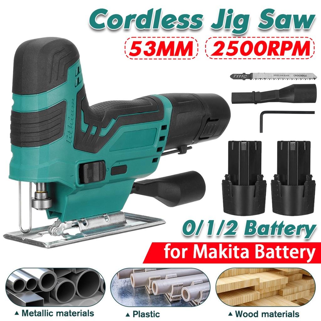 12В 1080Вт Портативная электрическая пила Обрезная лобзиковая пила Аккумуляторные деревообрабатывающие электроинструменты Резак по дереву с 1/2 аккумулятором