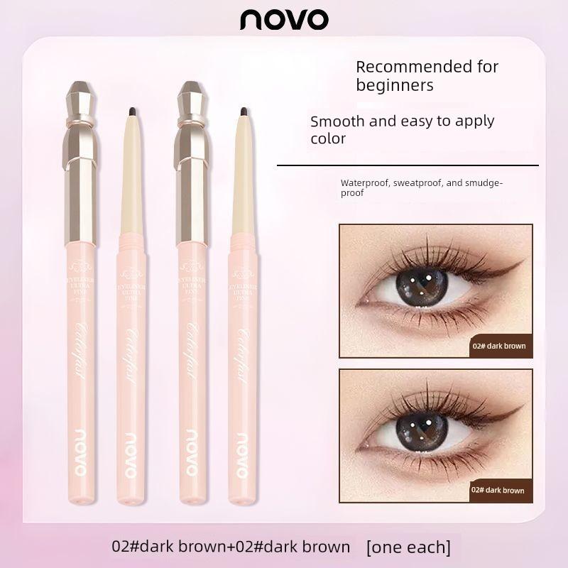 Novo Eyeliner Glue Pen Not Smudge Waterproof Sweat-Proof Long-Lasting Brown Eyelid down to Eye Shadow Pen Newbie Beginner