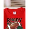 Женский лонгслив с круглым вырезом и принтом 'Rugby Touchdown' Подходит для весны и осени, Модный и повседневный