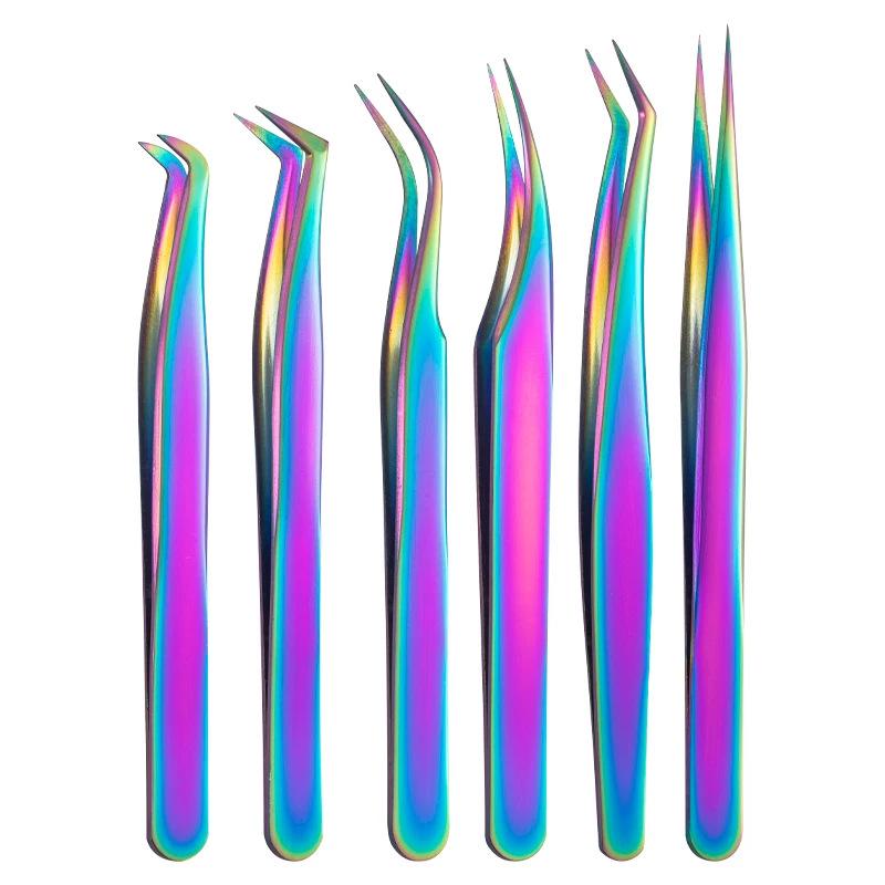 Титановый набор пинцетов и щипцов для ресниц "Перо" - Дизайн "Клюв орла"