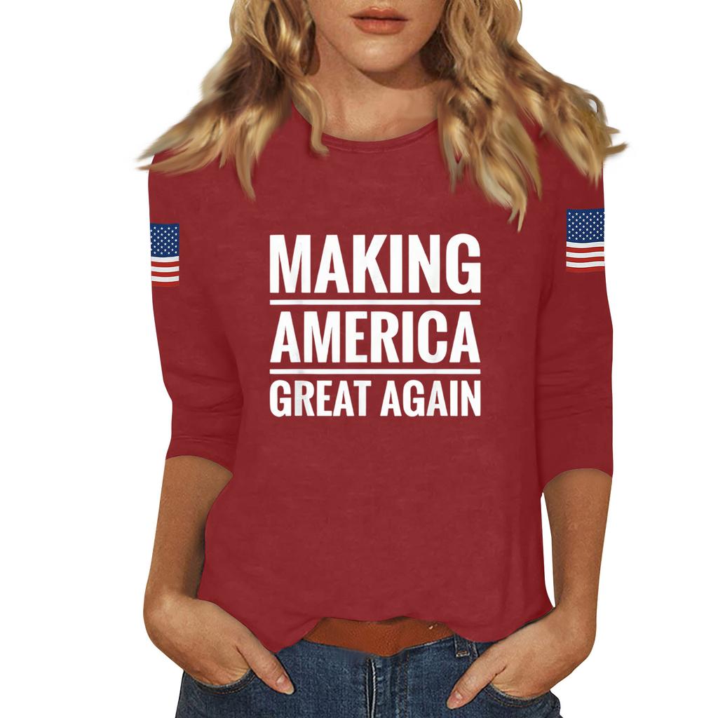 Women's Casual Fashionable Sexy Comfortable Neck Three-Quarter Sleeve Top