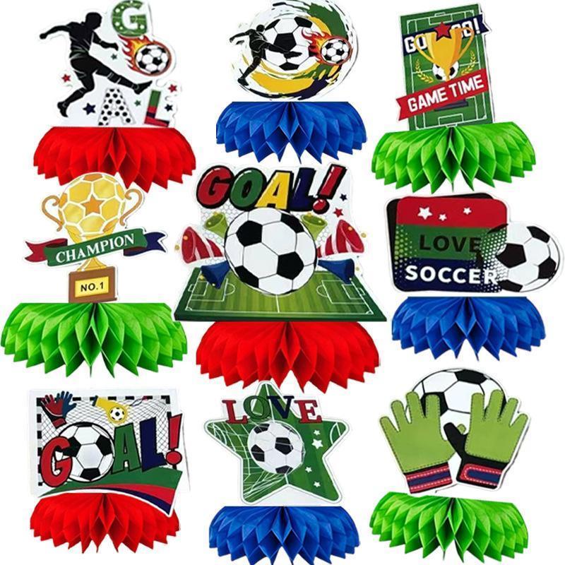 World Cup Party Decorations: World Cup Honeycomb Table Centerpieces and Place Cards