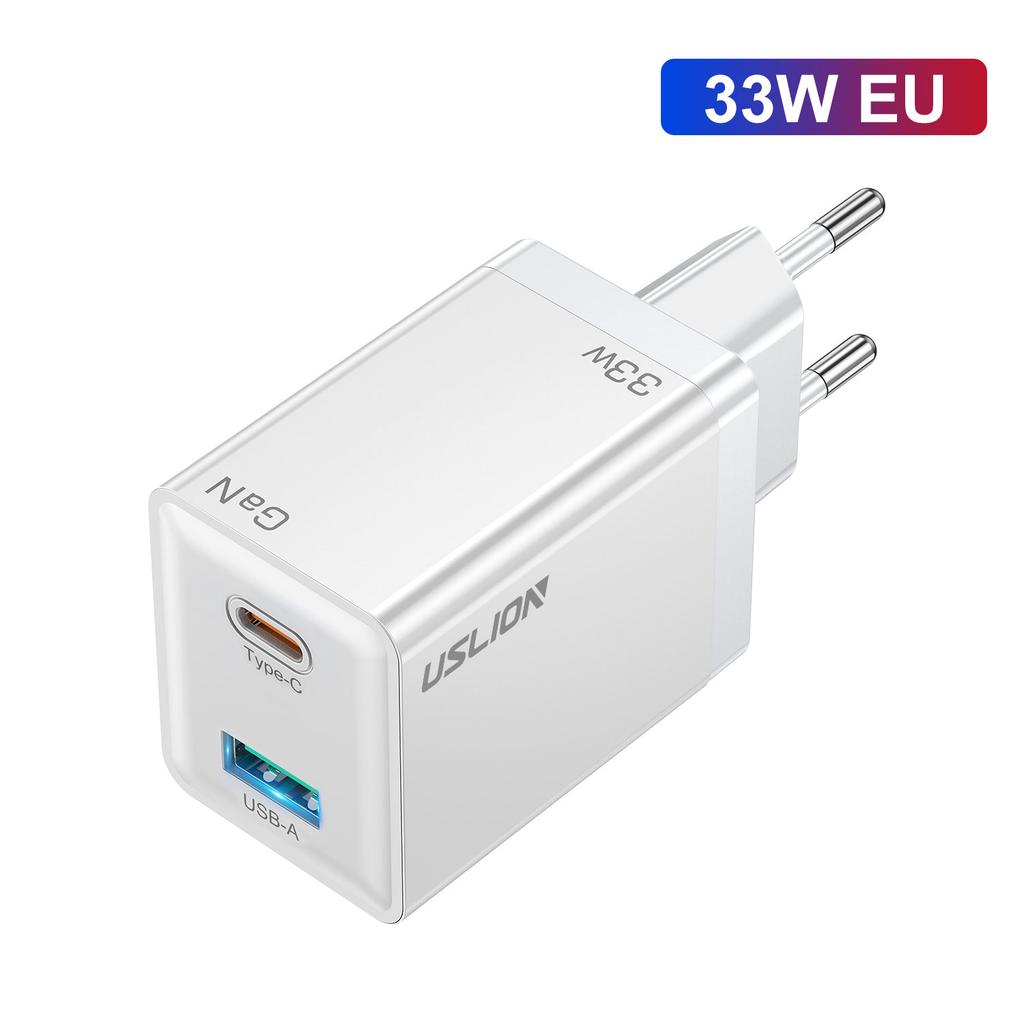33 Вт GaN USB C зарядное устройство PD быстрая зарядка для iPhone 15 14 13 12 Max Pro iPad EU Plug USB Type C быстрая зарядка для Xiaomi Samsung