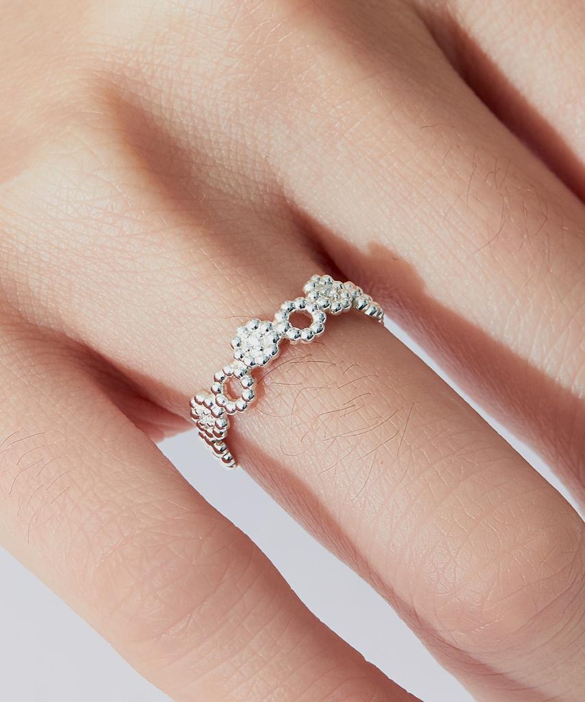 Кольцо Helene Jewelry из стерлингового серебра 925 пробы с шариком Bubble Crush и кубическим цирконием (Тип Б)