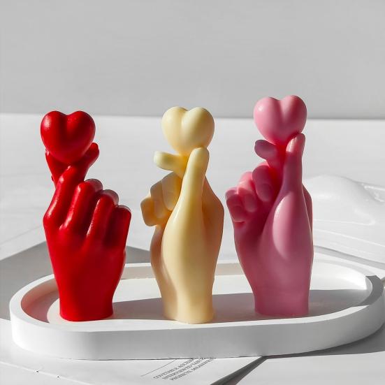 Силиконовая форма в виде руки в форме сердца ко Дню святого Валентина, антипригарная форма для свечей в форме сердца своими руками