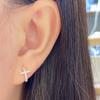Красивые женские серьги с крестом, мерцающие циркониевые шпильки AAAA, вечерние женские серьги, модные серьги-гвоздики для подарков на День святого Валентина, рождественские подарки