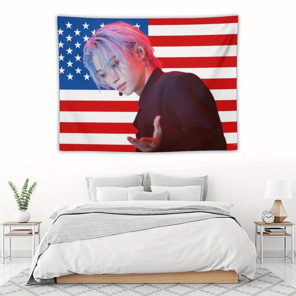 Music album poster tapestry felix flag for living room bedroom wall hanging for friends pink gift