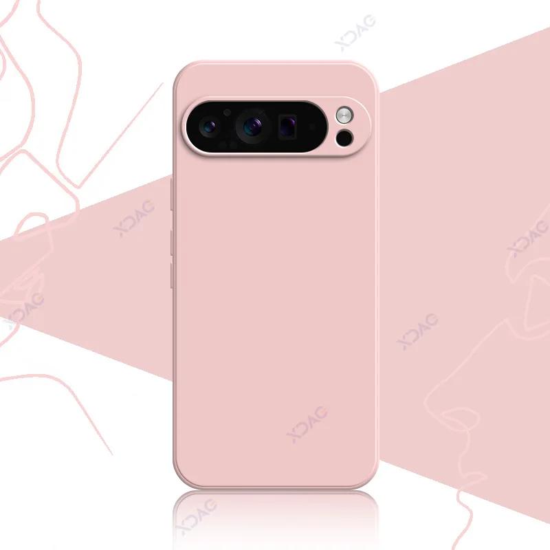 Милые чехлы для телефонов Google Pixel 9 Pro XL 5G, полностью мягкая роскошная квадратная задняя крышка из жидкого силикона Google9Pro Pixel9ProXL