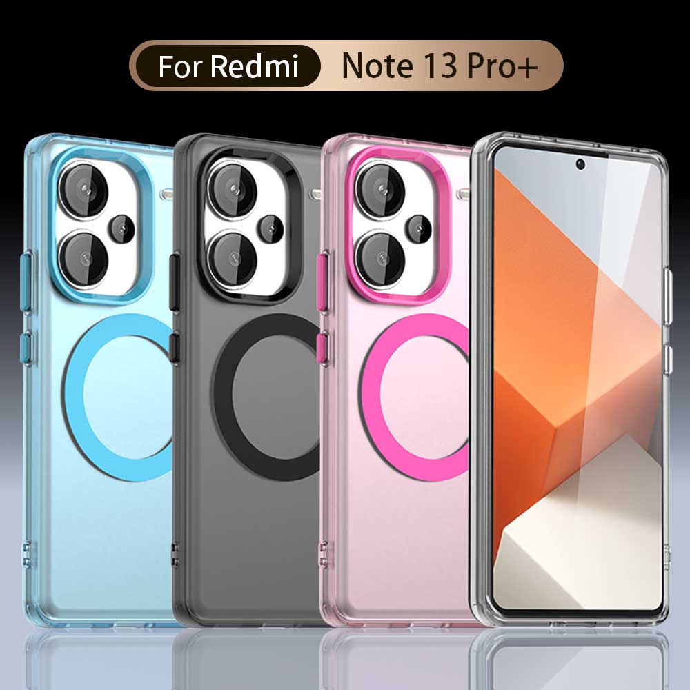 Чехол для Redmi Note 13 Pro Plus 5G, магнитный, для беспроводной зарядки, Funda Redmi Note 13 Pro+ Plus, Coque, матовый, полупрозрачный, задняя крышка из ПК