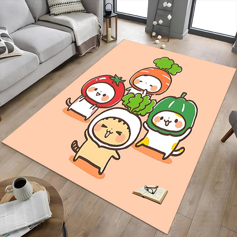1PC Vegetable Cat Non-Slip Floor carpet, suitable for Office, bedroomand playrooms. It can also be used as a sofa footrest cover-T23
