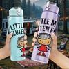 1PC Little Miss Gluten Free Cartoon 750ml Color Plastic Sports Water Bottle Leakproof Flip Straw Lid For Sports Office Home Use