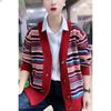 Осень и зима новый модный цветной вязаный кардиган куртка женская повседневная иностранная свободная и тонкая верхняя часть