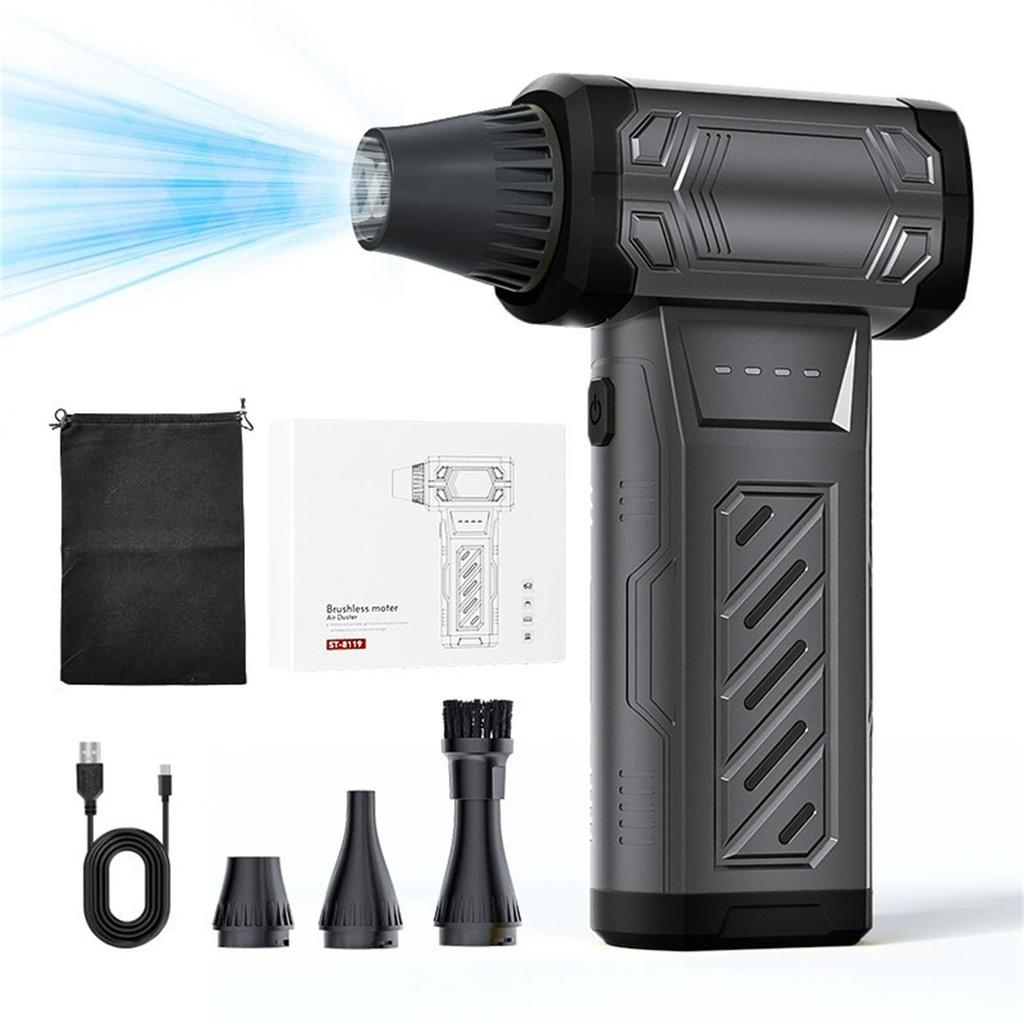 Сжатый пылесос, 210000 8-скоростной регулируемый электрический пылесос со светодиодным дисплеем, 10 000 мАч перезаряжаемый воздуходув для клавиатуры, ПК, автомобиля и уборки дома