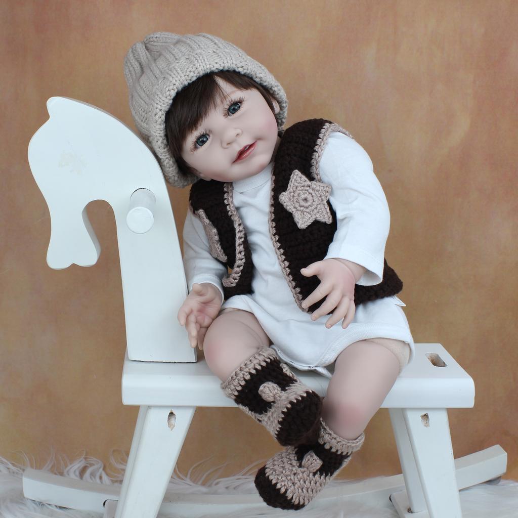 BZDOLL 55 CM Soft Silicone Reborn Baby Boy Doll For Girl Like Real 22 Inch Realistic Lisa Toddler Dress Up Bebe Play House Toy