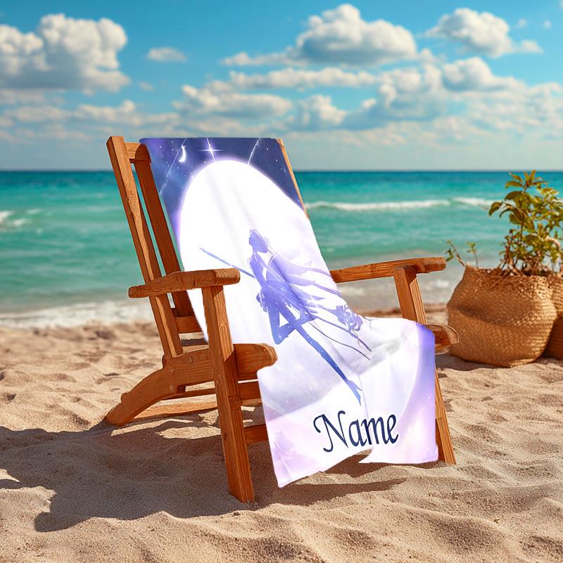 Personalized customized proof beach towel with Sailor Moon pattern - soft, absorbent,quick-drying,perfect swimming,camping&bathing