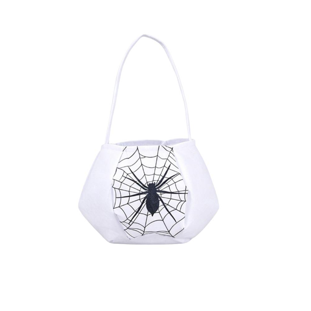 Non-woven Fabric Halloween Ghost Candy Bag Reusable Lightweight Halloween Candy Bucket Folding White Snack Storage Bag Kids