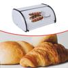 Metal Drum Shaped Bread Box Roll Top Bin for Home Cookies Entrance