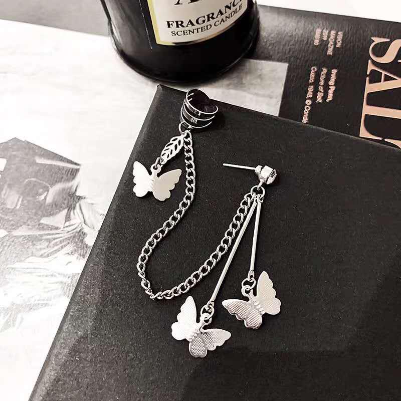 Bohemian Lady Temperament Fairy Butterfly Girl Personality Design Exaggerated Earrings Ear Bone Clip