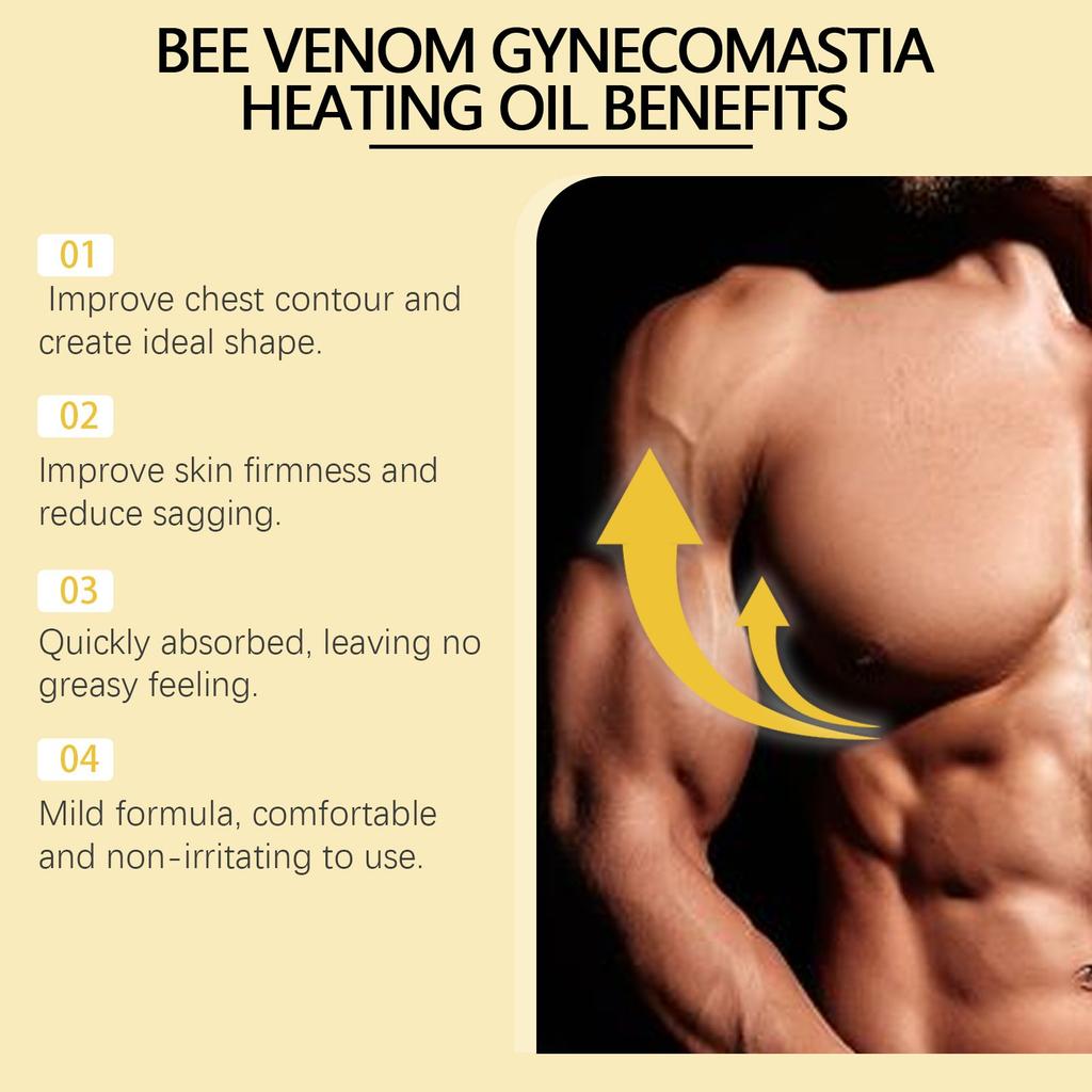 MenTherm Bee Gynecomastia Heating Oil, New Men Bee Oil, Eliminates Excess Breast Tissue, Strengthen Chest Muscles 15ml