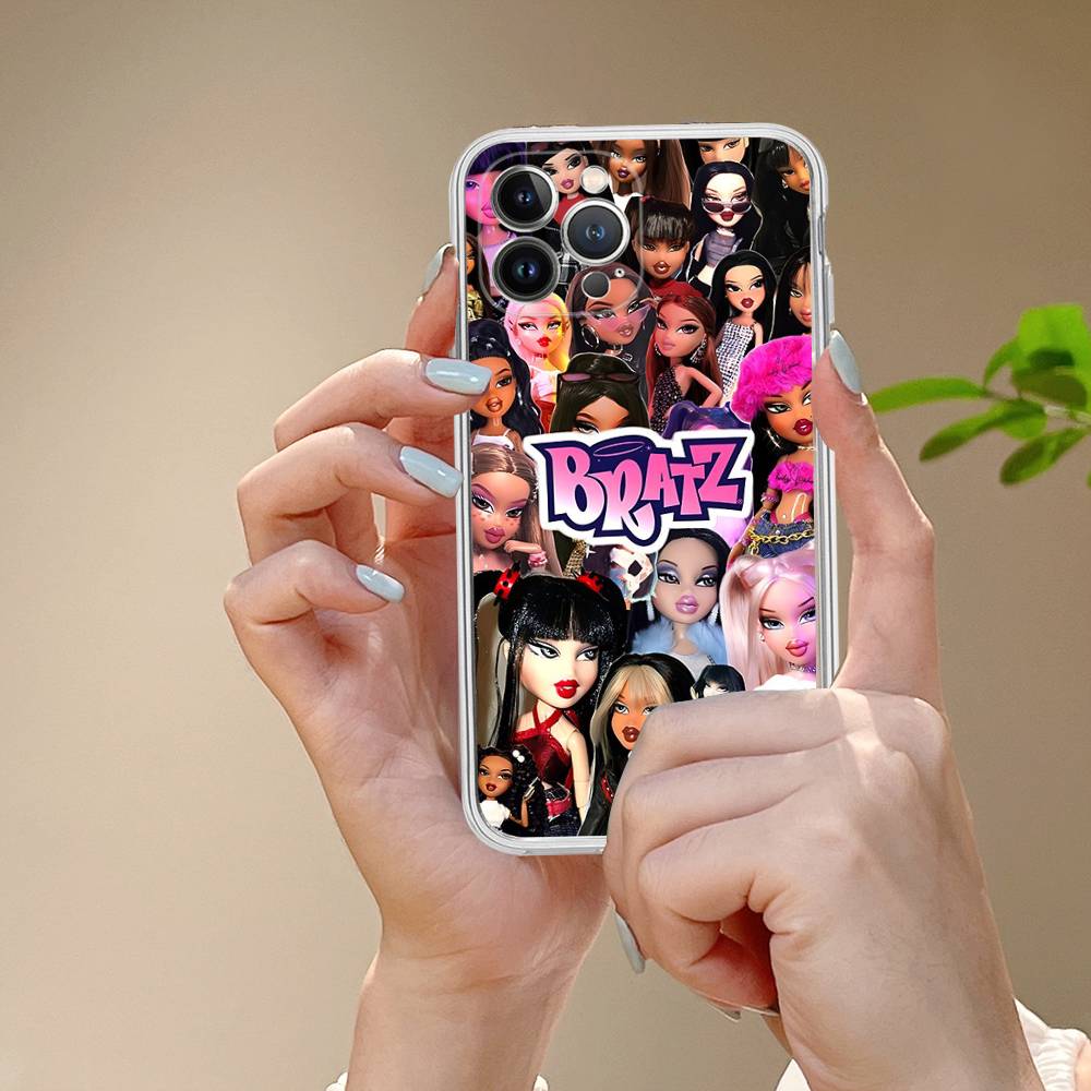 Милая кукла B-Bratz Прозрачный мягкий чехол для телефона для IPhone 15 12 14 16 17 13 Plus 11 Pro Max 13 Pro
