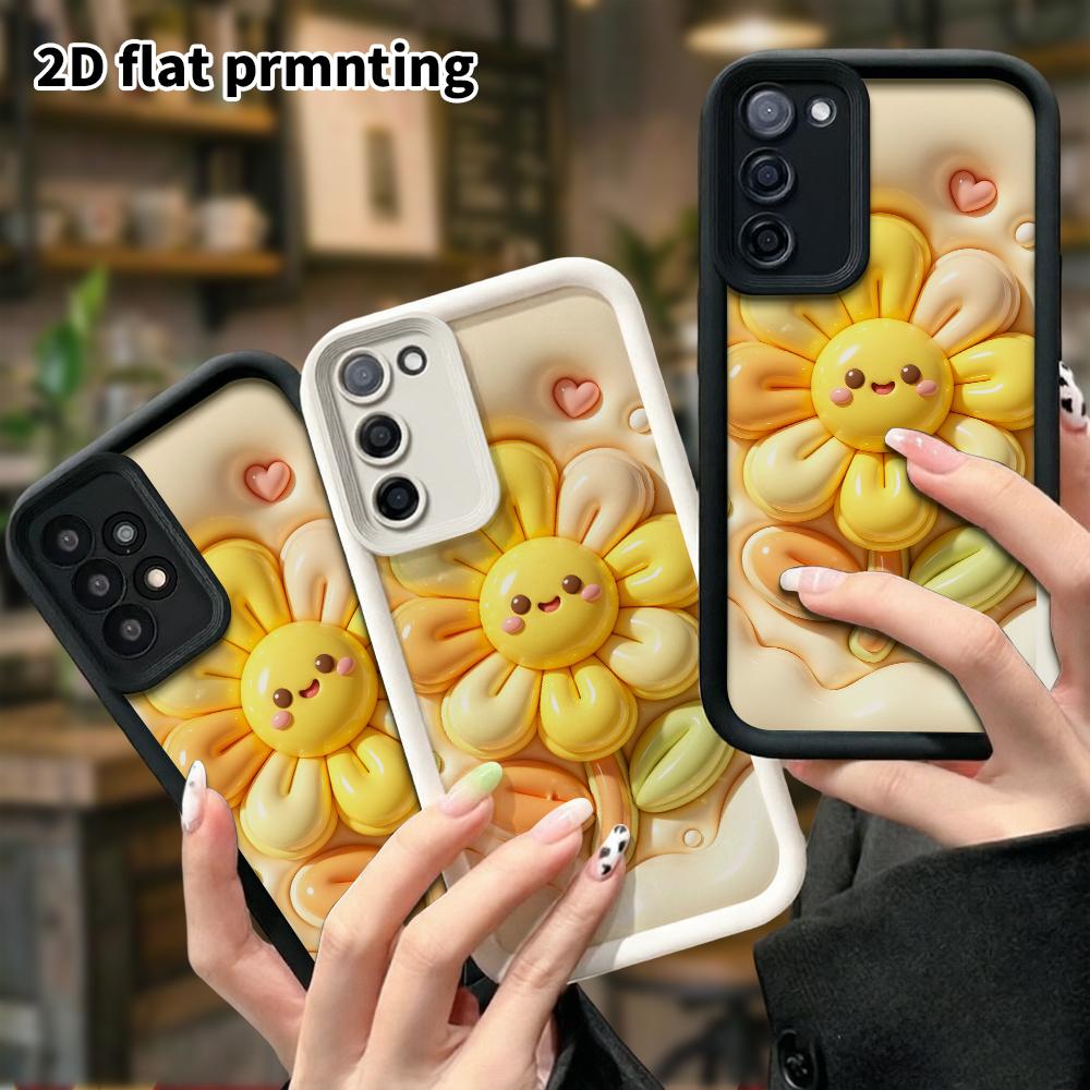 Phone Case: 2D flat, fits Samsung Galaxy A34 A35 M05 M06 S20 S22 S21 FE Plus 5G, cute sunflower, perfect Christmas and Halloween holiday gift