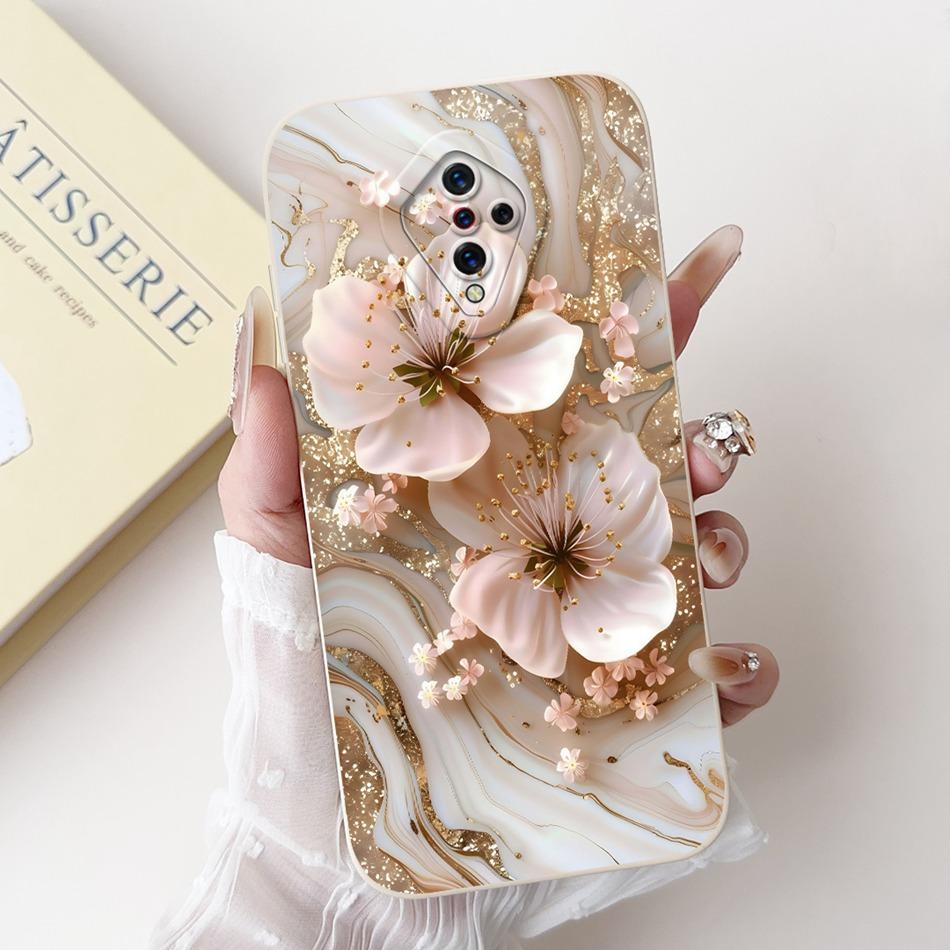 For Vivo S1 Pro (1920) / S1 (1907) Beautiful Bow Rose Painting Phone Case For Vivo S1 S1Pro Soft Silicone Shockproof Cases