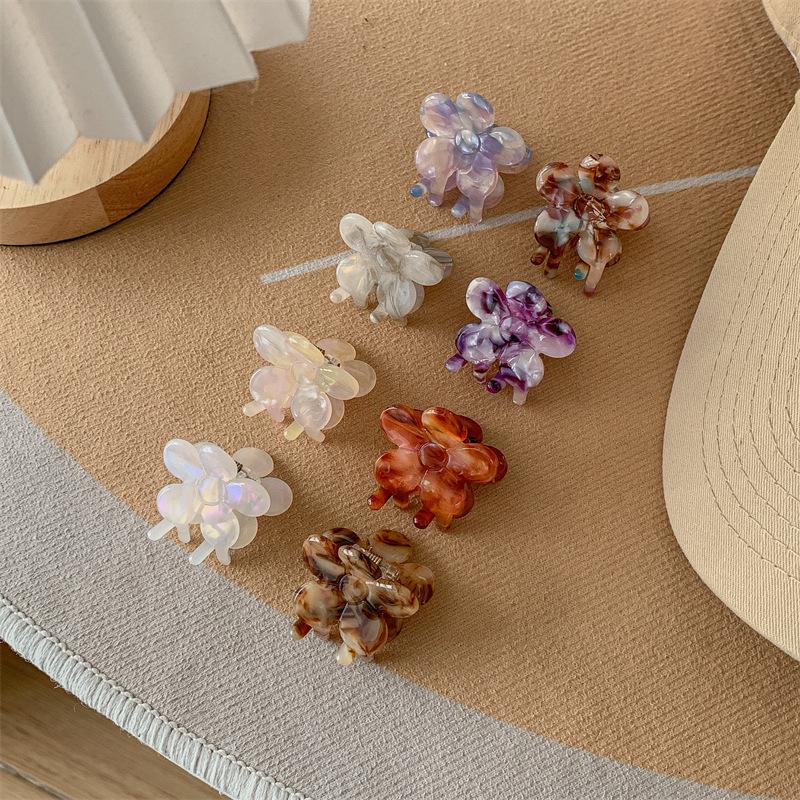 Korean Cute Acetate Flower Hair Clip for Women - French Style Simple Bangs & Half Ponytail Accessory