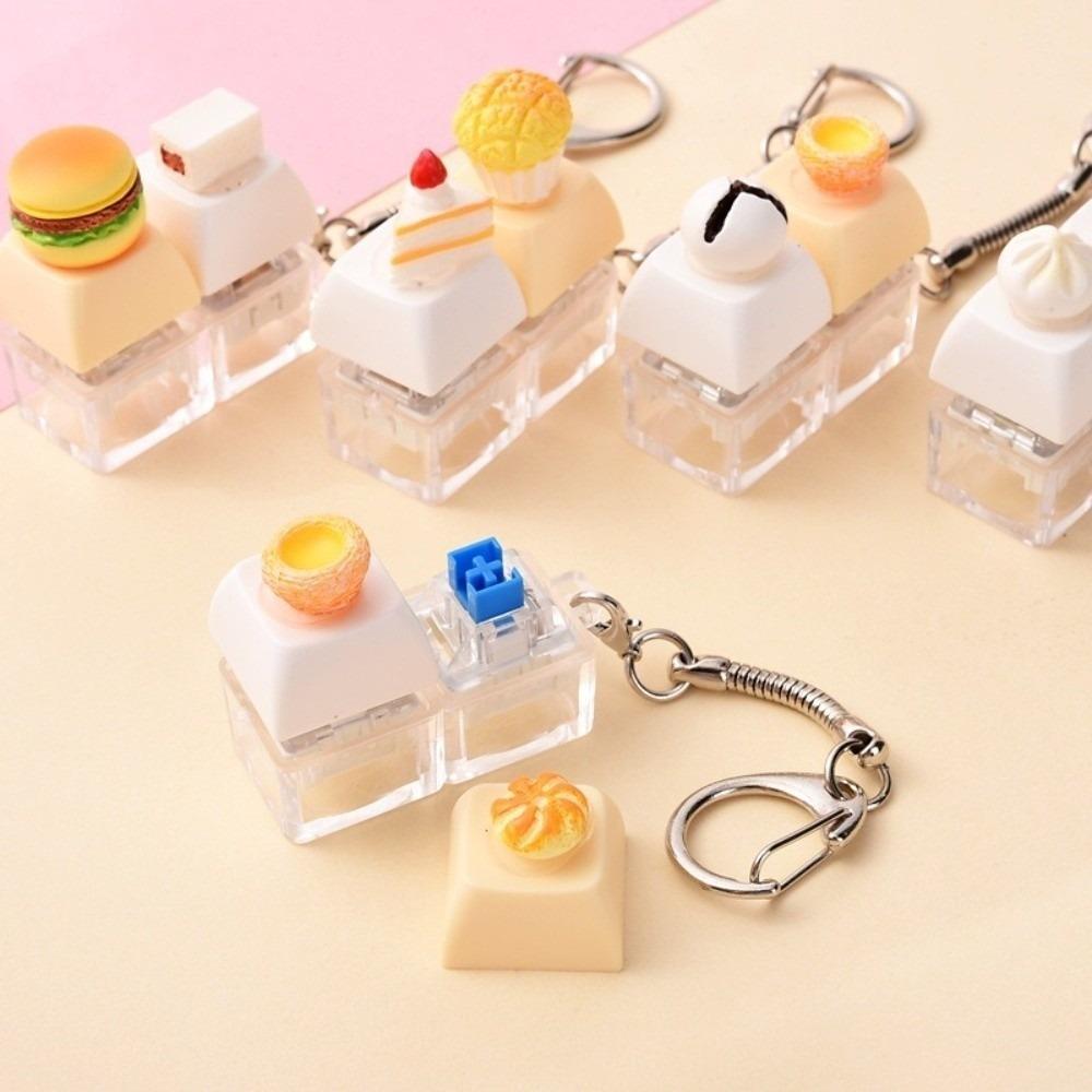 Luminous Optional Fidget Keychain Mini Food Design Squishy Keychain Backpack Pendant