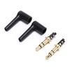 2 шт./лот 90 градусов 3,5 мм Стерео Штекер Jack для Наушников 3 4-полюсный 3,5 Позолоченный Черный Аудио Штекеры Jack Адаптер Разъем