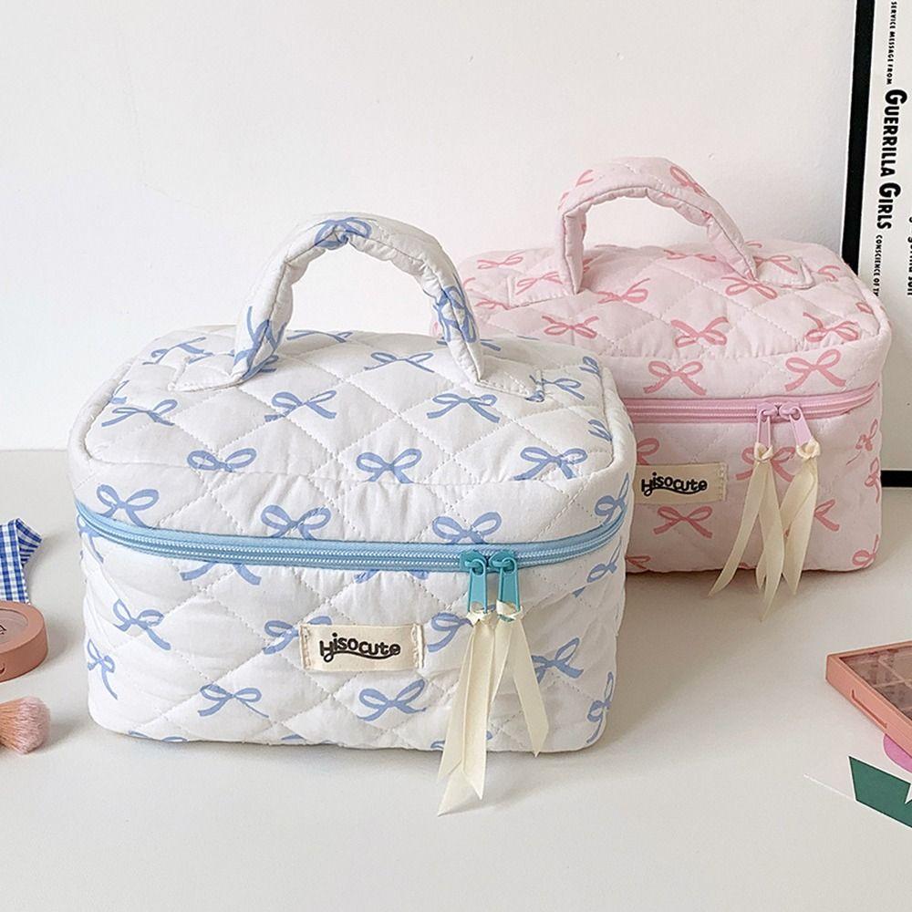 Мешочек для хранения туалетных принадлежностей на молнии с бантом, симпатичные косметички