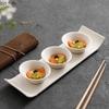 White Ceramic Beveled Edge Snack Plate Set Appetizer Plate Snack Plate Dessert Plates Molecular Cuisine Creative Tableware