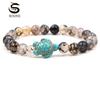 LUXY MOON 14 Models Green Turquoise Turtle Various Natural Stone Men's and Women's Elastic Bracelets