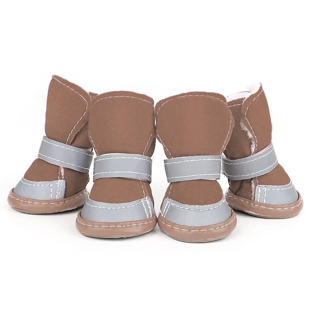 4 шт. обувь для собак, теплые светоотражающие ботинки для собак, уличные зимние сапоги для домашних животных, противоскользящая обувь, носки, обувь для маленьких и средних собак