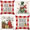 Christmas Pillow Cover Cartoon Christmas Print Pillow Cushion Home Decor Pillow Cover
