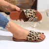 Large Size Summer New Set of Toes Flat Bottom Leopard Print Fashion Women's Cool Slippers Slippers