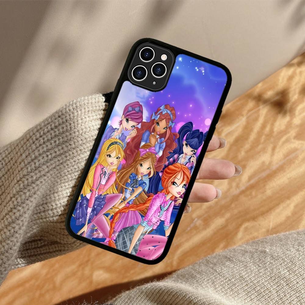 Девочка Winx Clubs PC+TPU Ударопрочный Защитный Чехол Для Телефона Для iPhone17 14 15 16 Pro max 13 12 11 17 Air