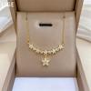 Elegant Charm Female White Zircon Stone Star Pendant Necklace Gold Color Wedding Jewelry For Women