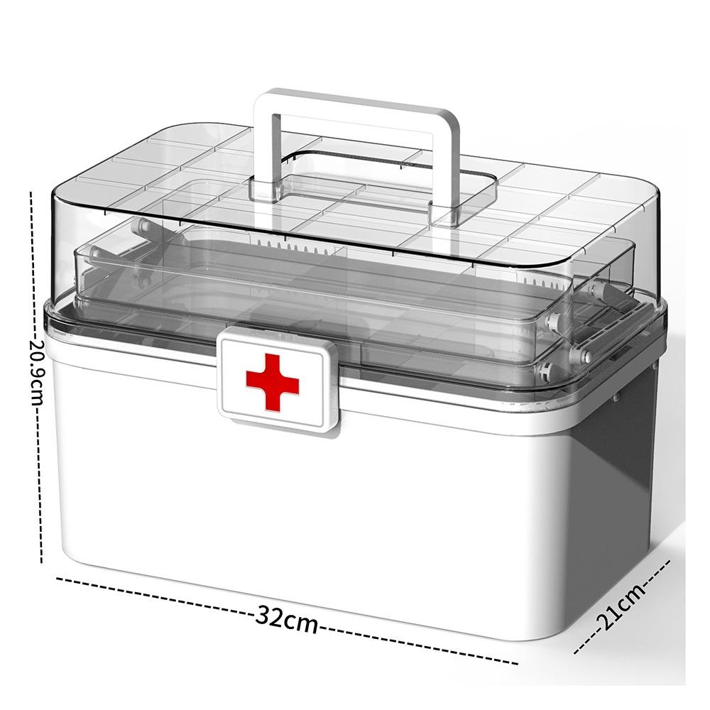 Сортировка хранения 3-слойная коробка для лекарств Пластиковый ящик для хранения лекарств Портативный медицинский шкафчик для офиса