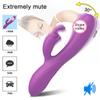Товары для взрослых Зарядка Двойная G-точка Кролик Симуляция Пениса Вибрация Женская Мастурбация Массаж Вибрирующее Копье