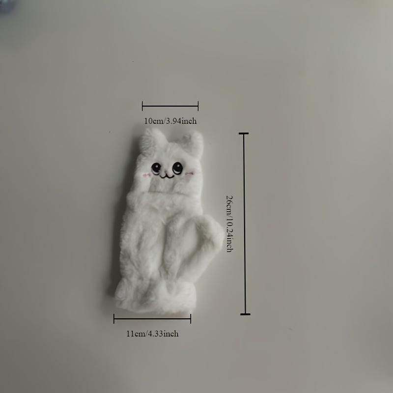 1PAIR Winter Plush Gloves, Perfect Christmas Gift Thick Insulation Cute Fashion Multipurpose