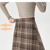 Women Plaid Skirt High Waist Vintage Wool A Line Loose Mid Length for Fall Winter