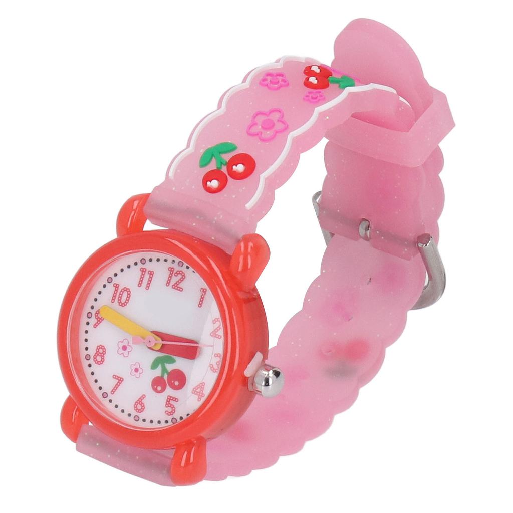 Kids Watch Cute Cartoon Waterproof Portable Adjustable Watch Birthday Gift for Girl Aged 3 To 8 Red