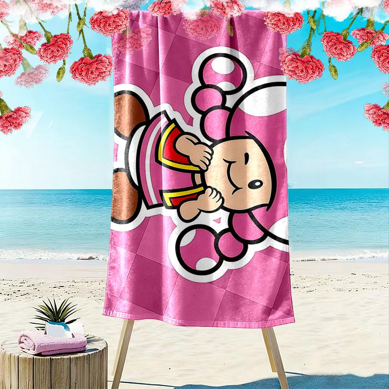 Toadette Print Beach Towel, Large Soft Quick Dry Towel for Beach Camping Swimming