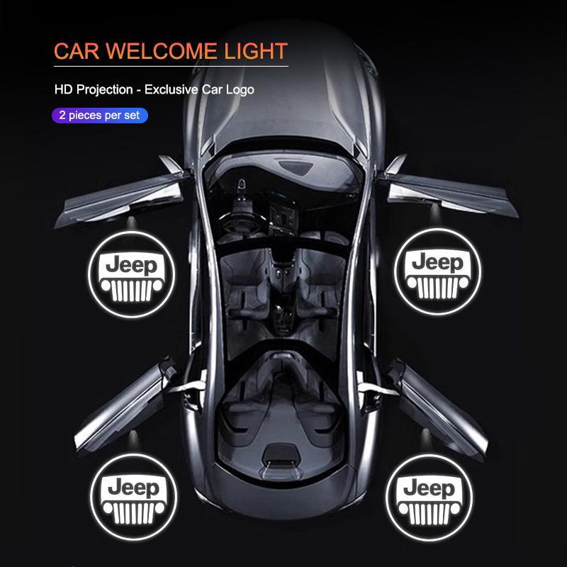 CNF1 Car Door Projection Welcome Light Laser Illuminated Ambient Light For Jeep Grand Cherokee Wrangler JK Gladiator Compass Renegade