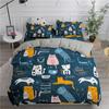 Cartoon Bedding Set Cute Cats Printed 3D Duvet Cover Set Twin Full Queen King Double Sizes Pillowcase Bedclothes Soft Polyester