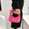 Phone Bag Pleated Handbag Square PU Leather Underarm Bag Luxury Cloud Bag  Girl