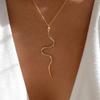 Women Necklace Snake Pendant Adjustable with Extended Chain Vintage Lady Clavicle Necklace Daily Prom Party Commuting Sweater Neck Jewelry