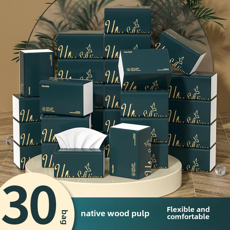 Упаковка из 30 бумажных салфеток для дома, доступные большие упаковки от производителей туалетной бумаги.